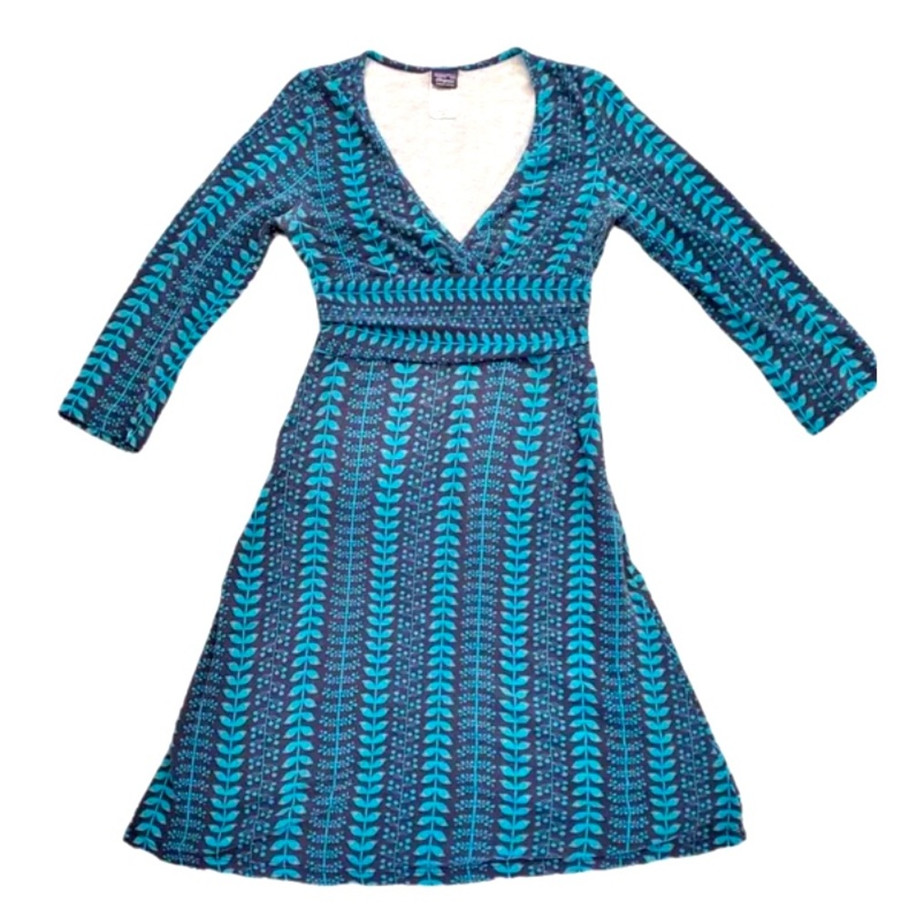 Patagonia Leaf Print Organic Cotton Dress | Women's Size Medium